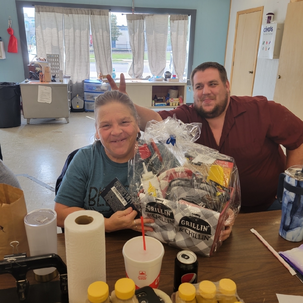 Brenda basket winner and Brad