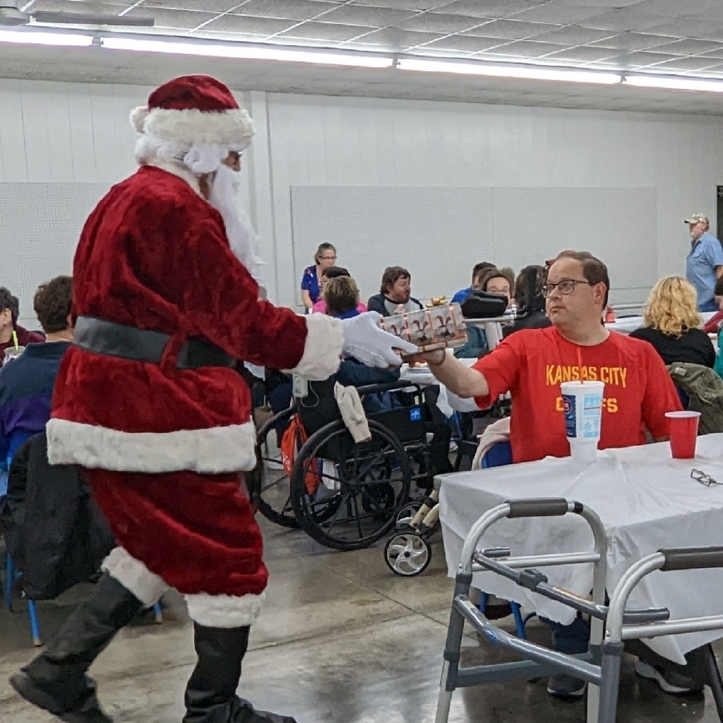 COF is very Thankful for those who put on this dinner and Santa for stopping in